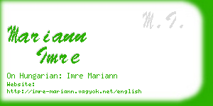 mariann imre business card